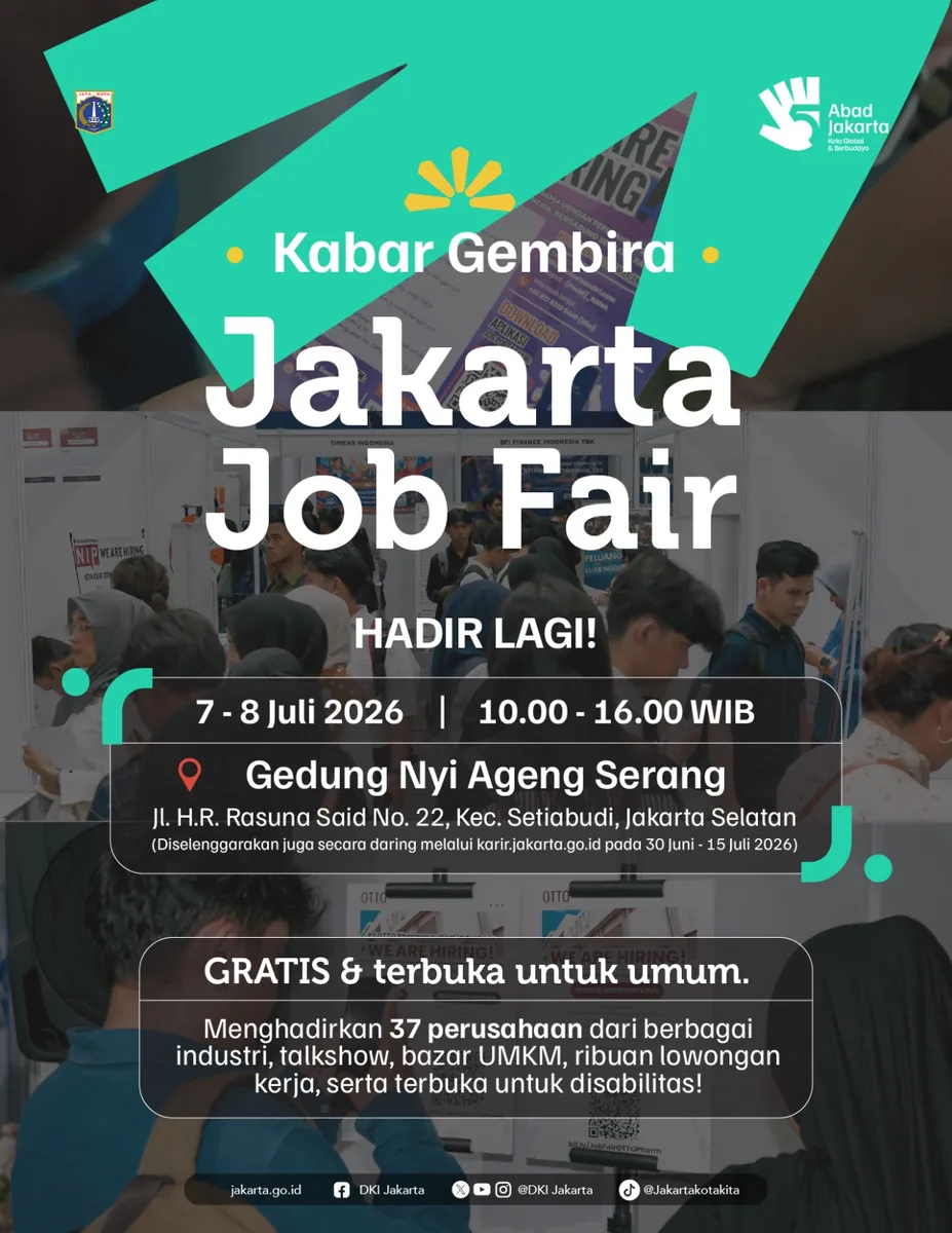 Job Fair Provinsi Riau 2026 (Suku Dinas TKTE Wilayah Provinsi Riau Barat) : 7-8 Juli 2026